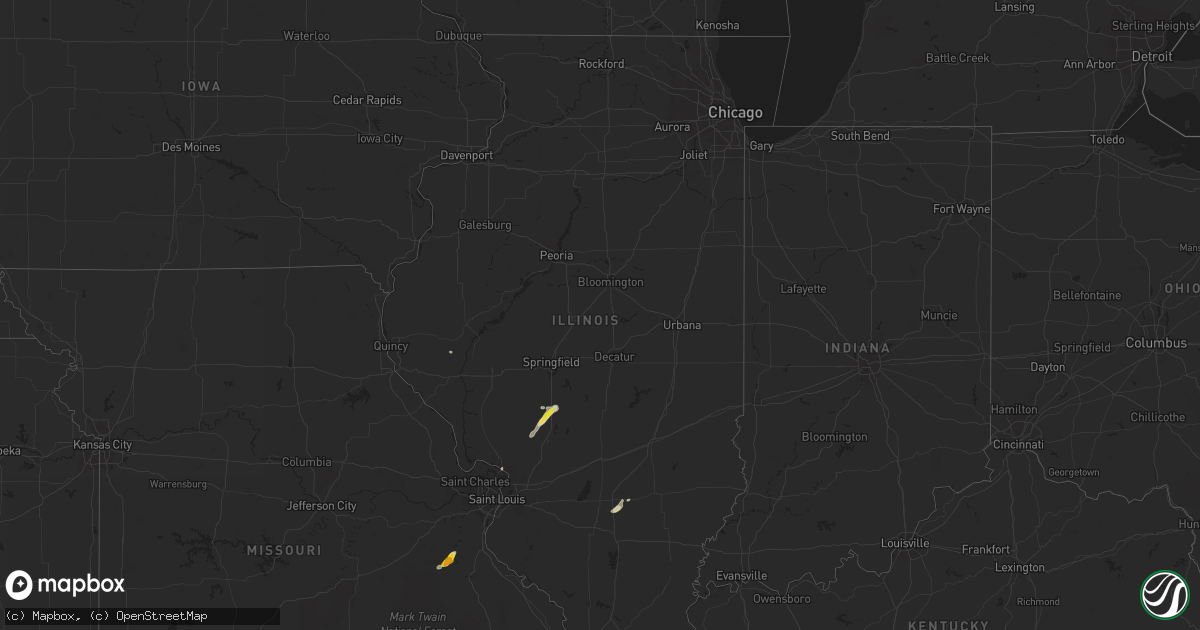 Hail map in Illinois on May 28, 2020