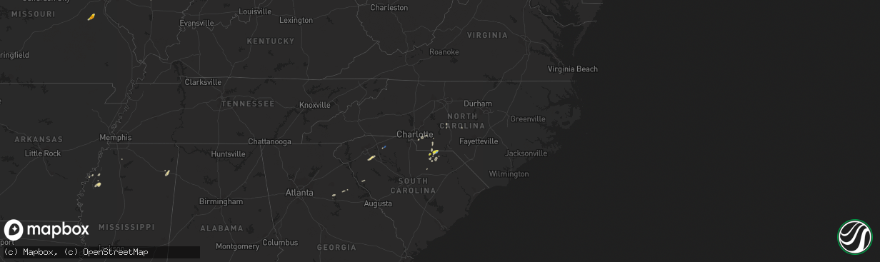 Hail map in North Carolina on May 28, 2020