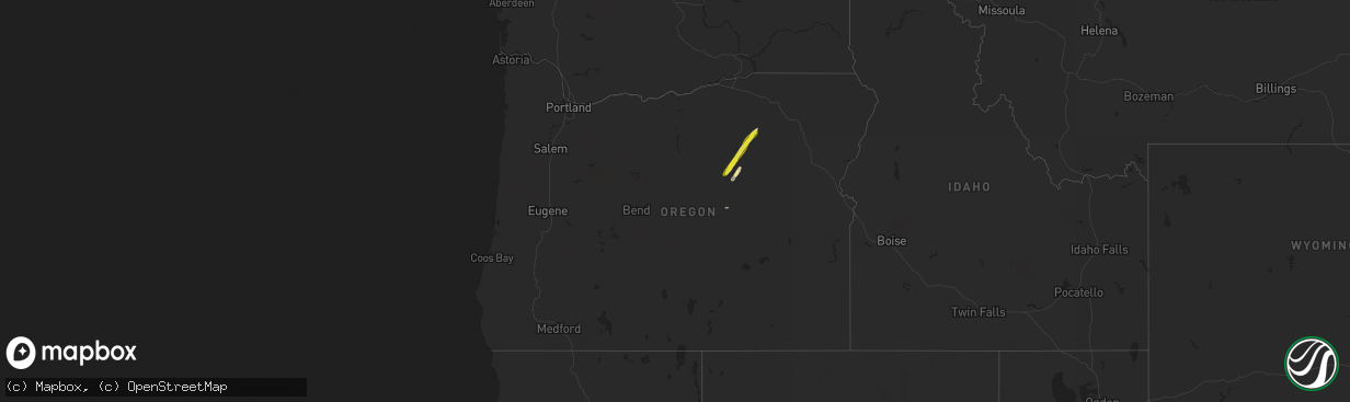 Hail map in Oregon on May 28, 2020