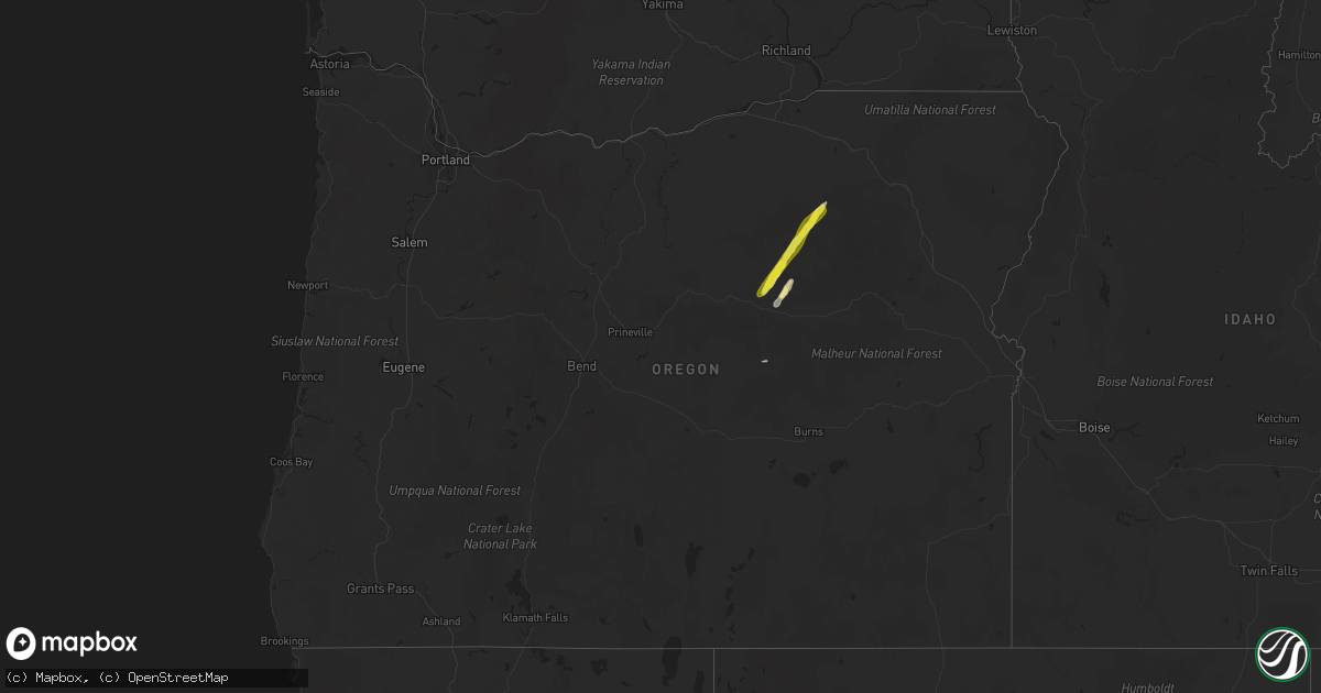 Hail map in Oregon on May 28, 2020