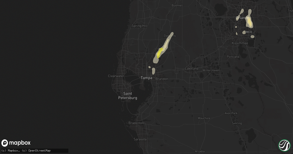 Hail map in Tampa, FL on May 28, 2020