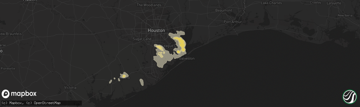 Hail map in Texas City, TX on May 28, 2020