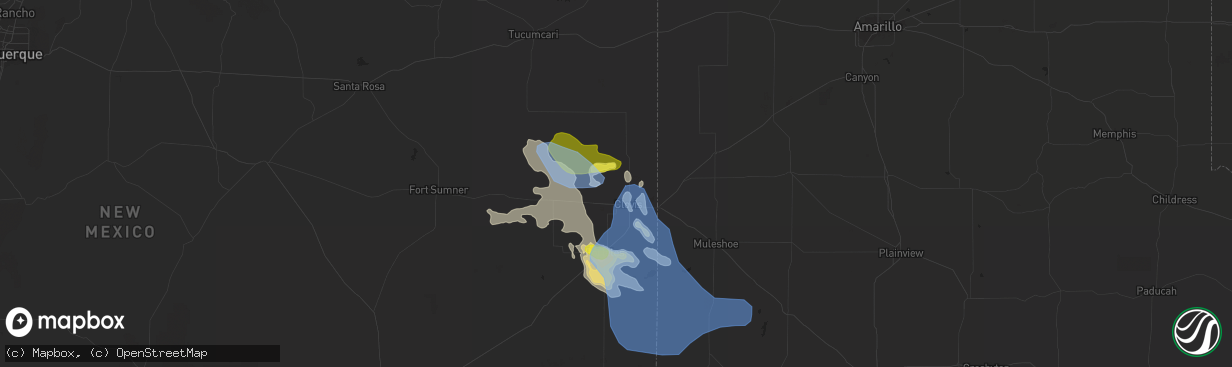 Hail map in Clovis, NM on May 28, 2021