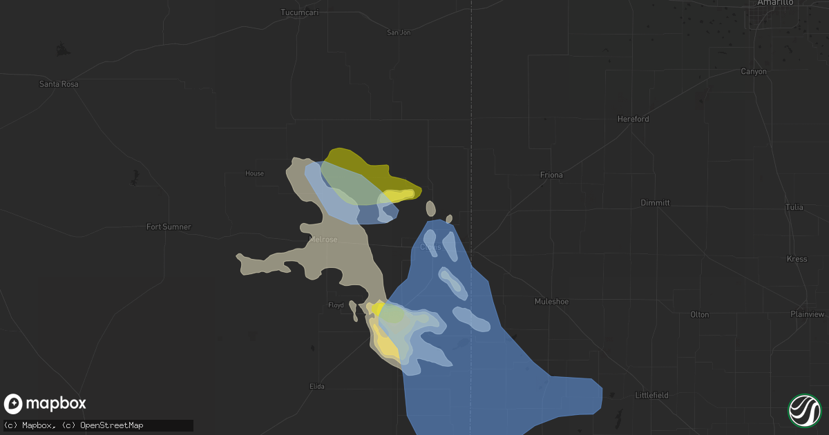 Hail map in Clovis, NM on May 28, 2021