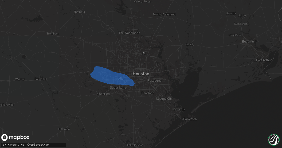 Hail map in Houston, TX on May 28, 2021