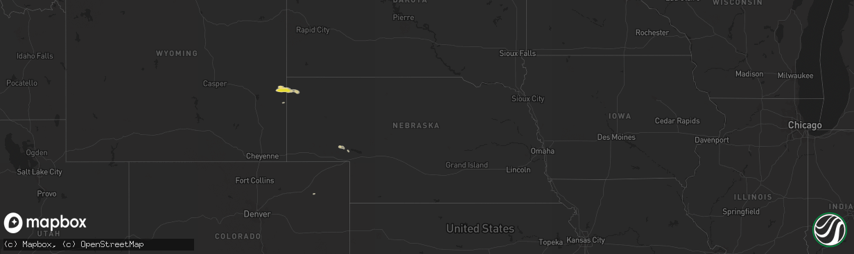 Hail map in Nebraska on May 28, 2021