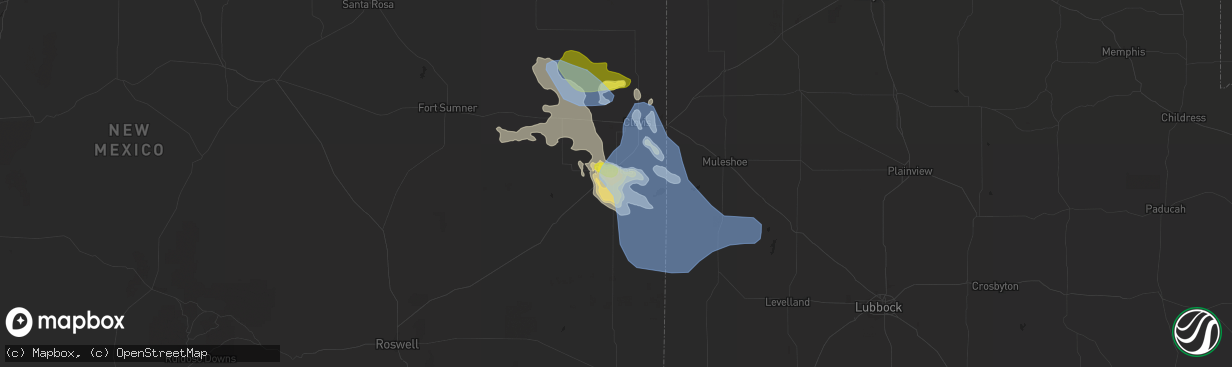 Hail map in Portales, NM on May 28, 2021