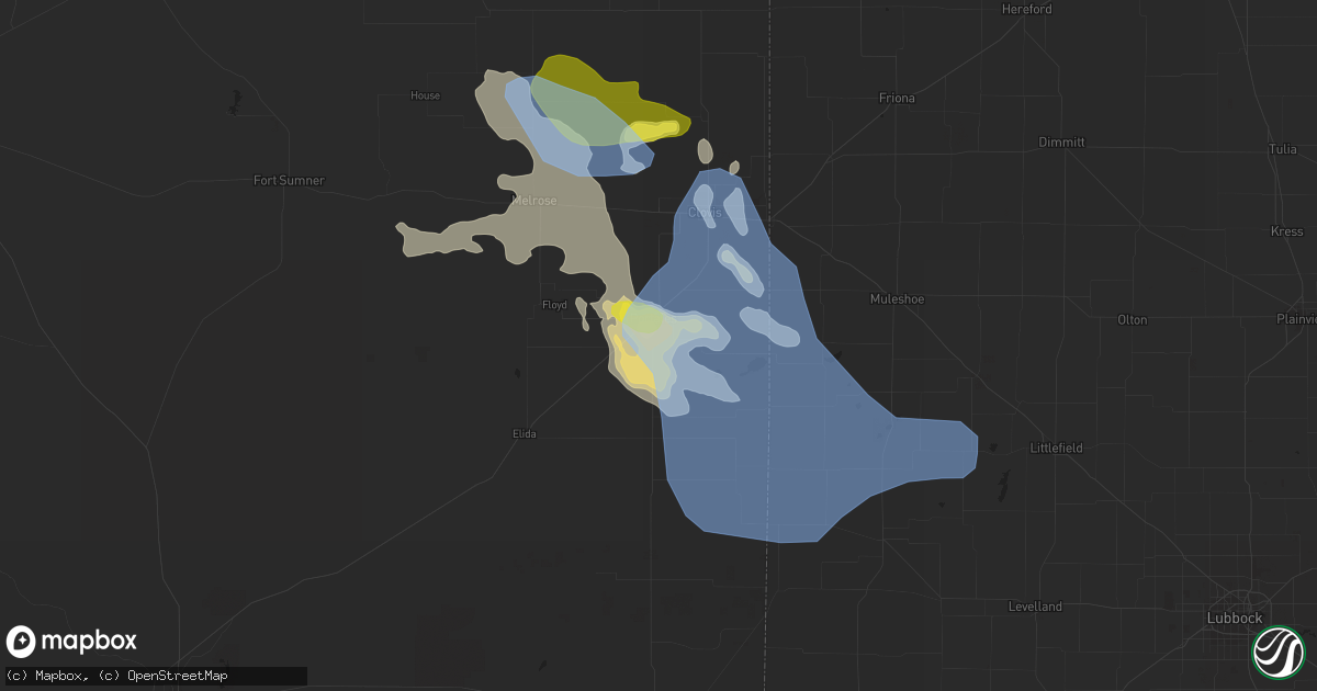 Hail map in Portales, NM on May 28, 2021