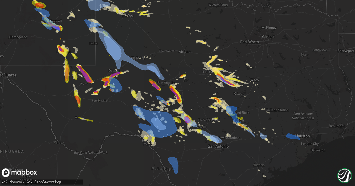 Hail map in Texas on May 28, 2021