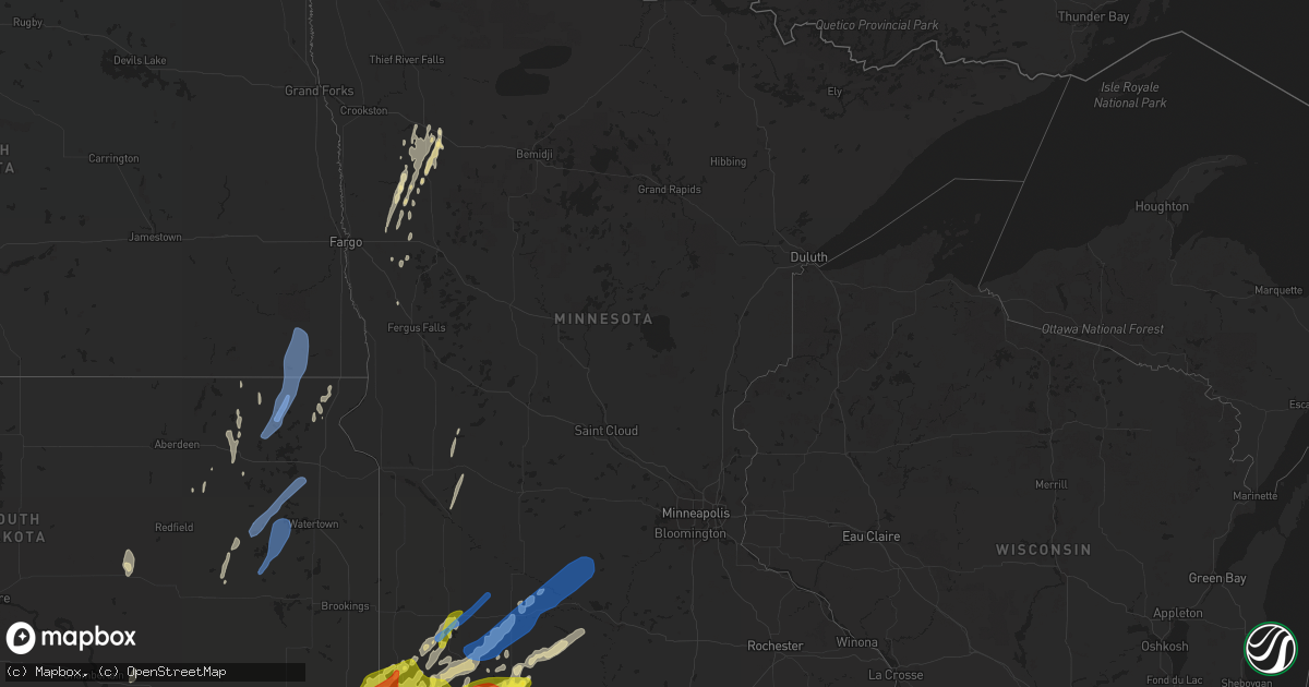 Hail map in Minnesota on May 28, 2022