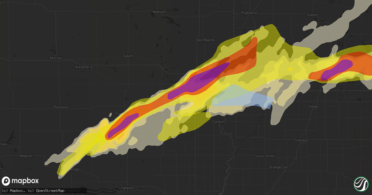 Hail map in Tea, SD on May 28, 2022