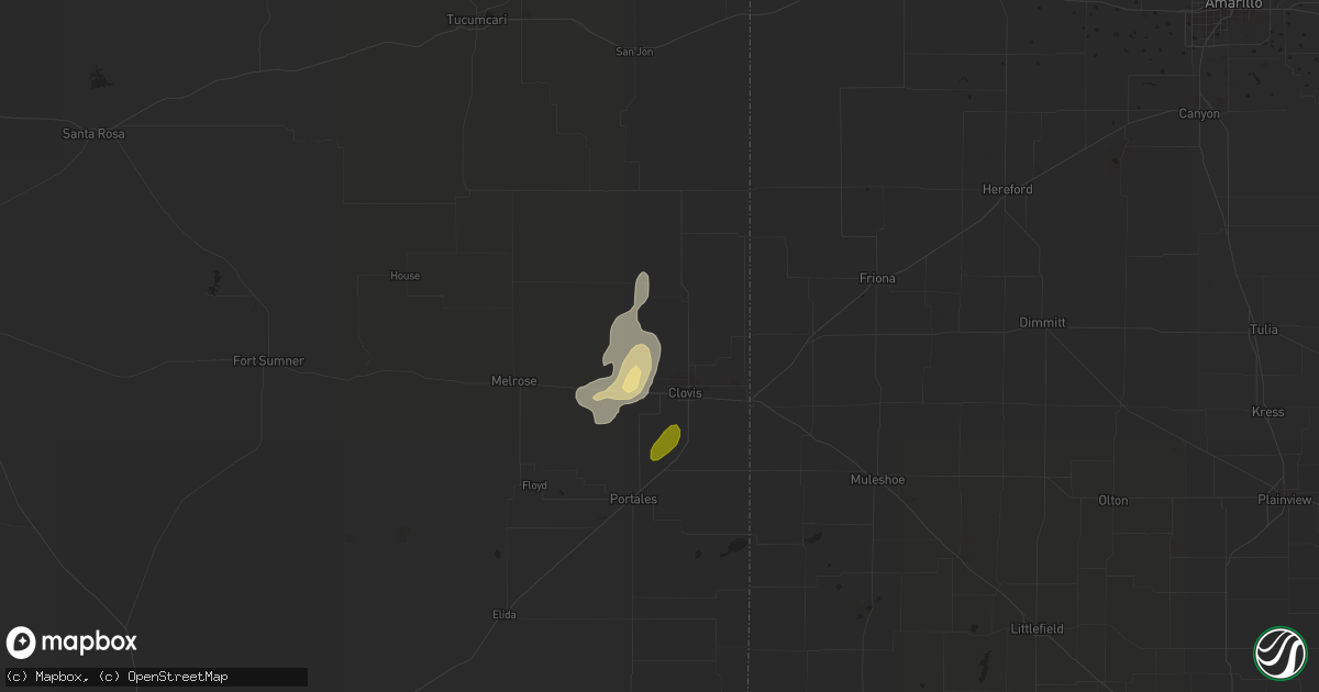 Hail map in Clovis, NM on May 28, 2023