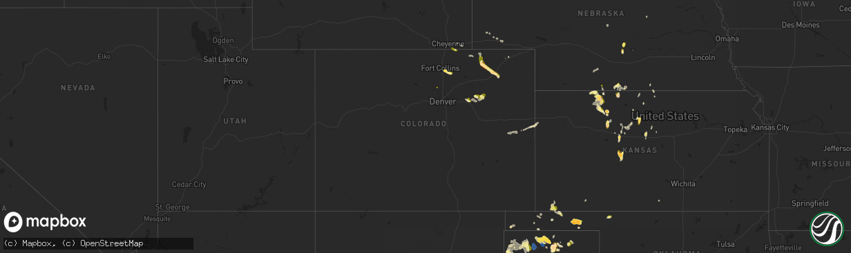 Hail map in Colorado on May 28, 2023