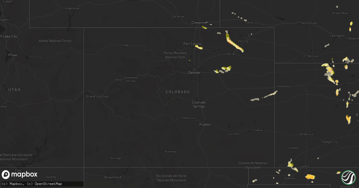 Hail map in Colorado on May 28, 2023