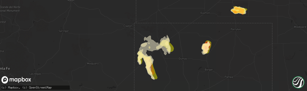 Hail map in Dalhart, TX on May 28, 2023