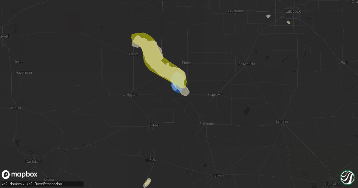 Hail map in Denver City, TX on May 28, 2023