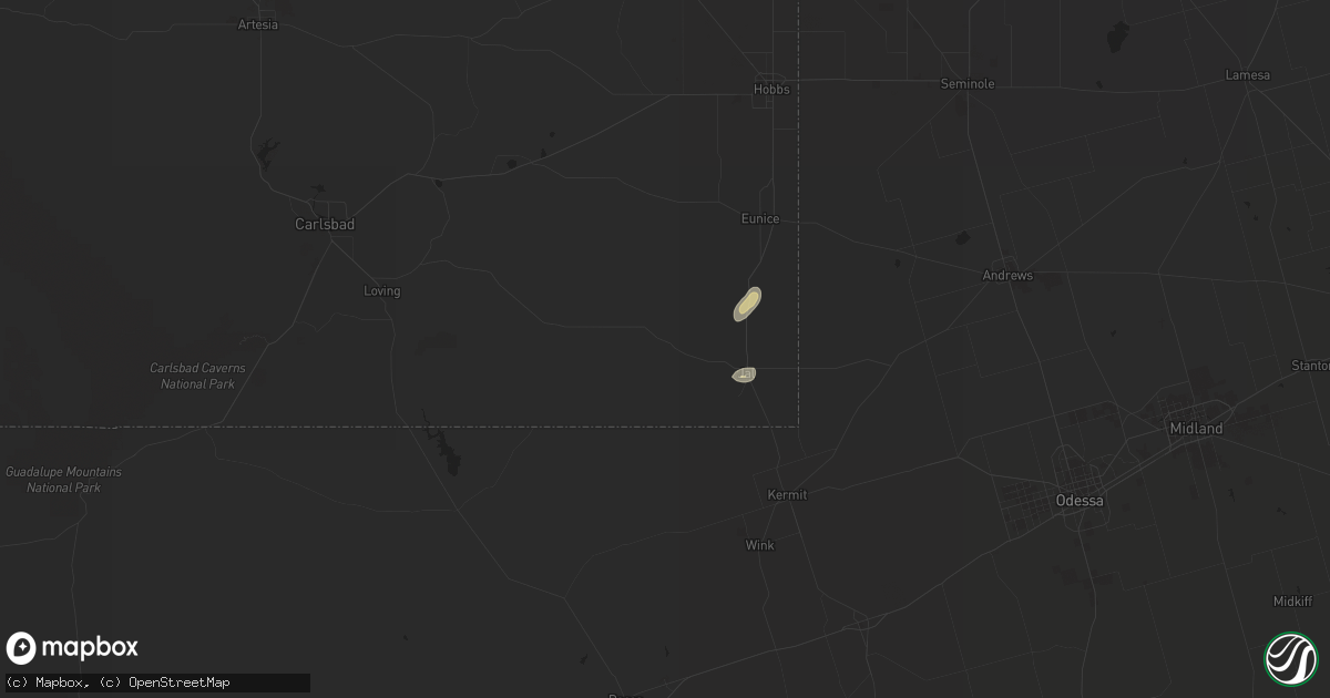 Hail map in Jal, NM on May 28, 2023