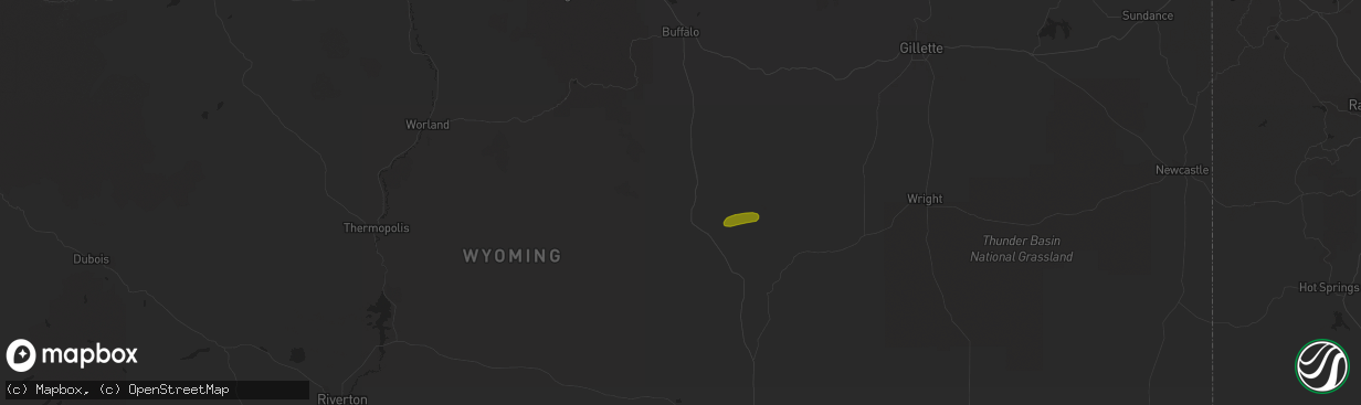 Hail map in Kaycee, WY on May 28, 2023