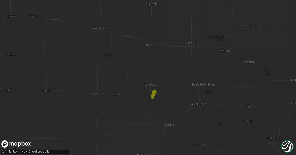 Hail map in La Crosse, KS on May 28, 2023