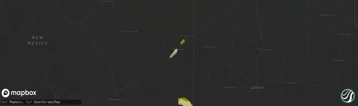 Hail map in Portales, NM on May 28, 2023