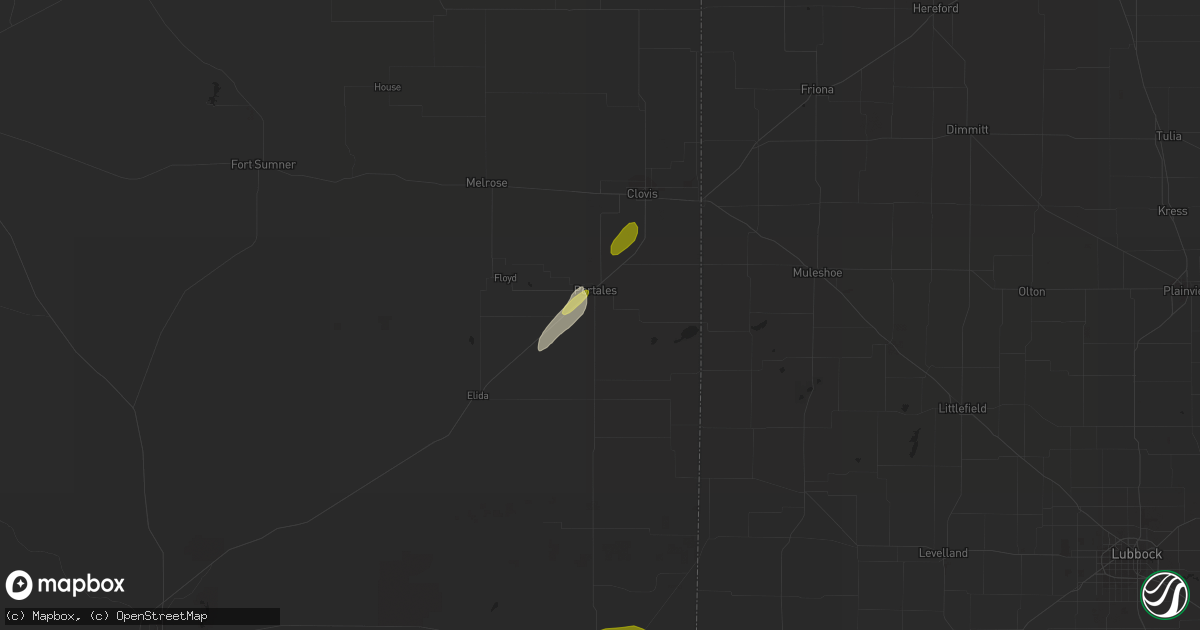 Hail map in Portales, NM on May 28, 2023