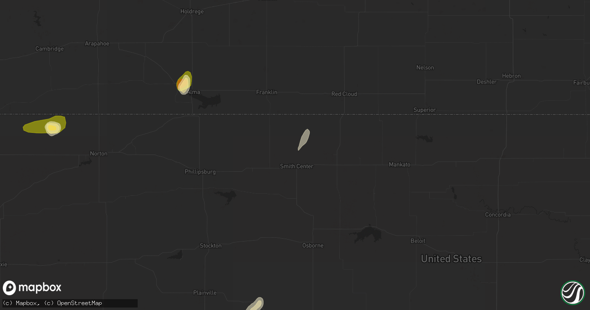 Hail map in Smith Center, KS on May 28, 2023