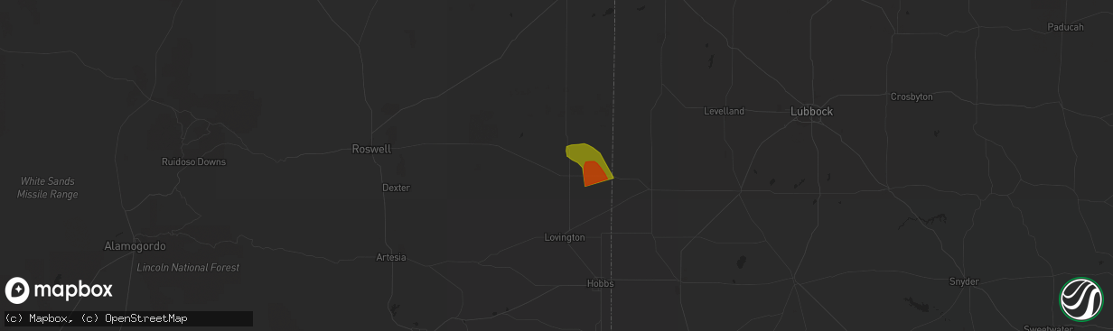 Hail map in Tatum, NM on May 28, 2023