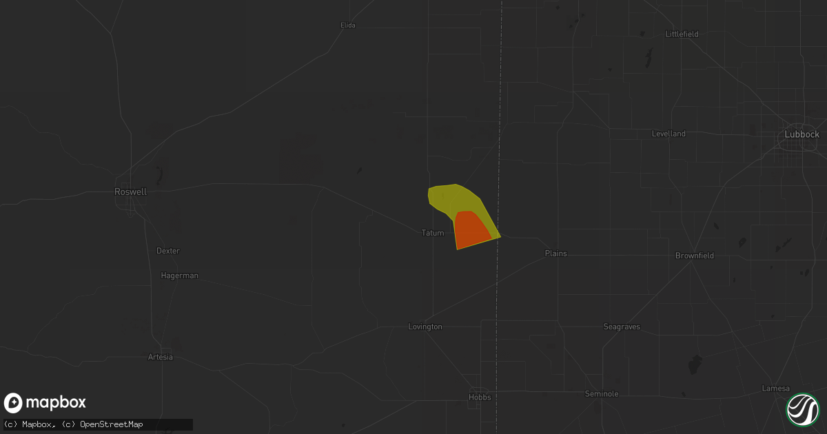 Hail map in Tatum, NM on May 28, 2023