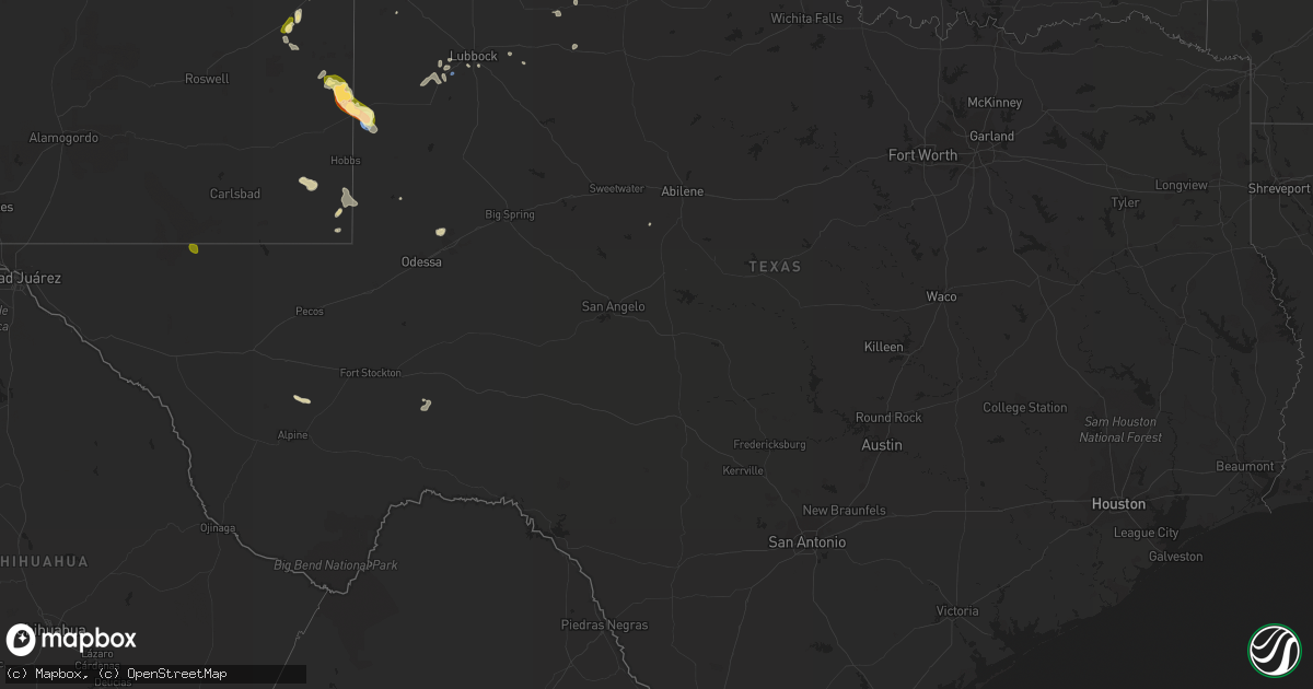 Hail map in Texas on May 28, 2023