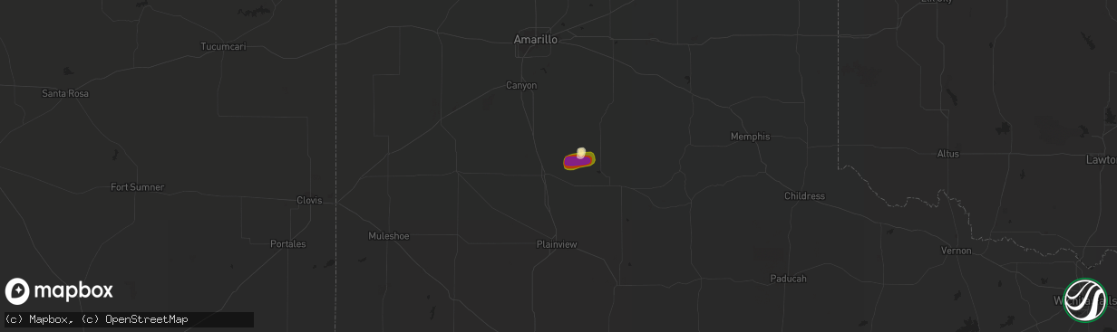 Hail map in Tulia, TX on May 28, 2023