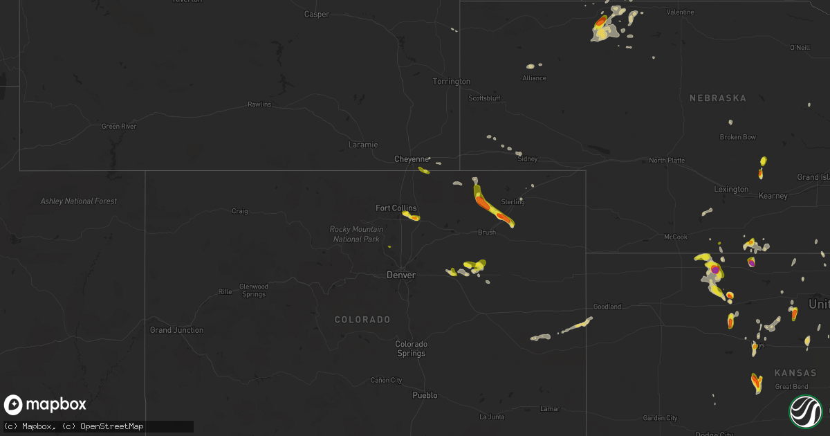 Hail map on May 28, 2023
