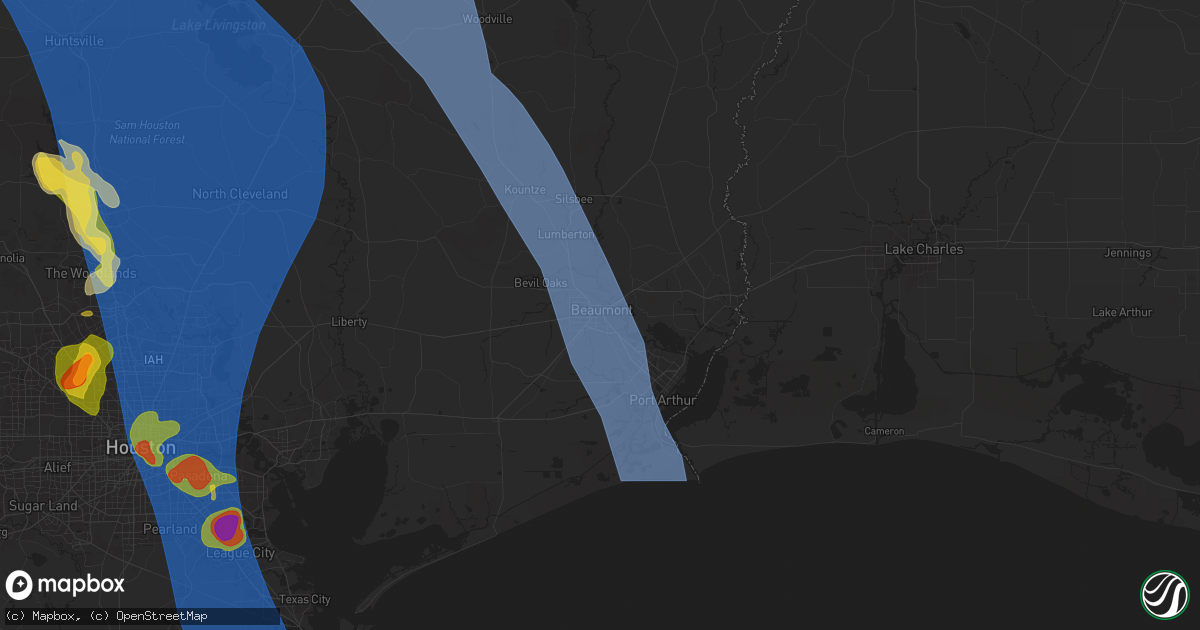 Hail map in Beaumont, TX on May 28, 2024