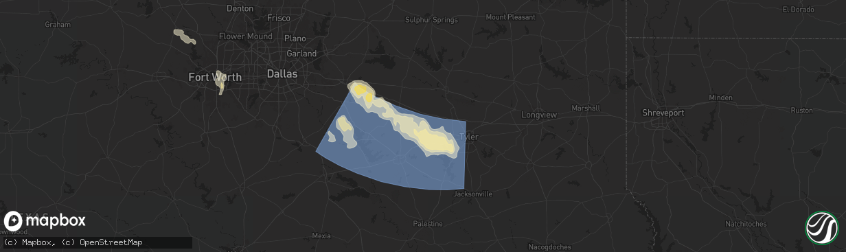 Hail map in Ben Wheeler, TX on May 28, 2024