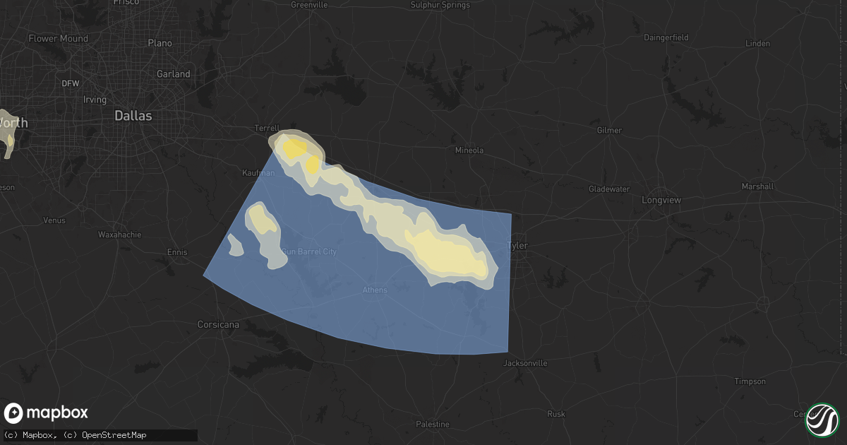 Hail map in Ben Wheeler, TX on May 28, 2024