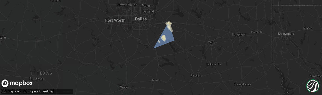 Hail map in Chatfield, TX on May 28, 2024