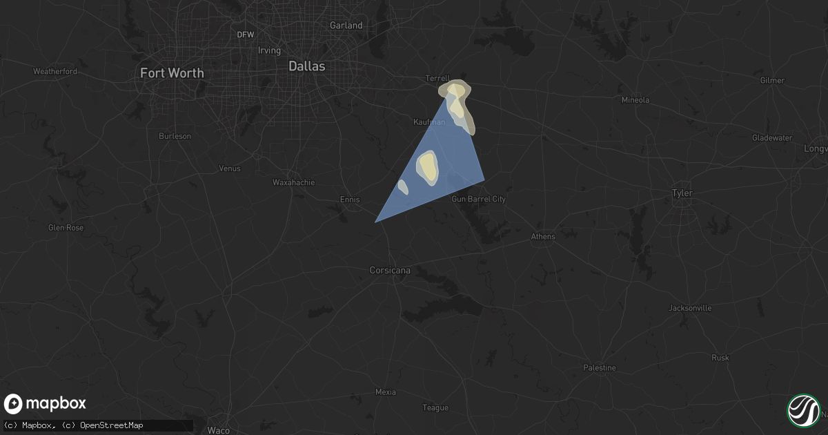 Hail map in Chatfield, TX on May 28, 2024