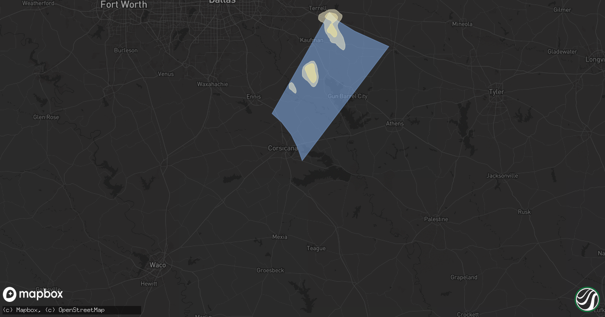 Hail map in Corsicana, TX on May 28, 2024