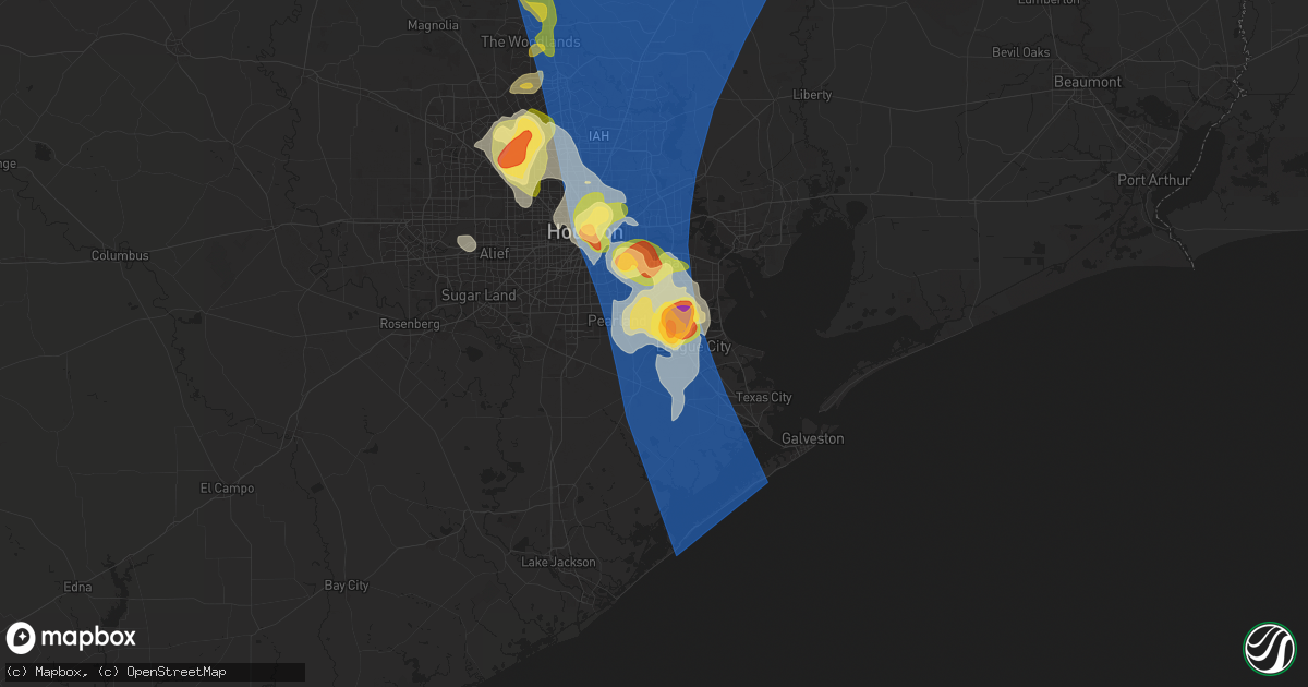 Hail map in Friendswood, TX on May 28, 2024