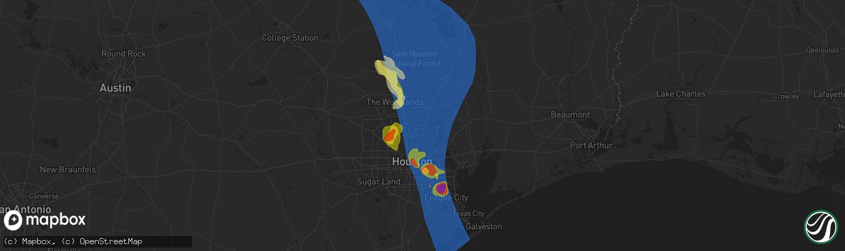 Hail map in Humble, TX on May 28, 2024