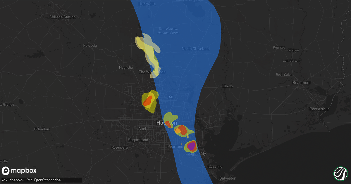 Hail map in Humble, TX on May 28, 2024