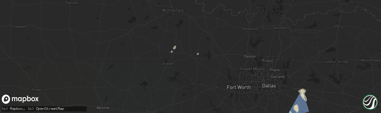 Hail map in Jacksboro, TX on May 28, 2024