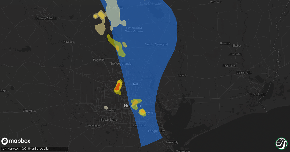 Hail map in Kingwood, TX on May 28, 2024