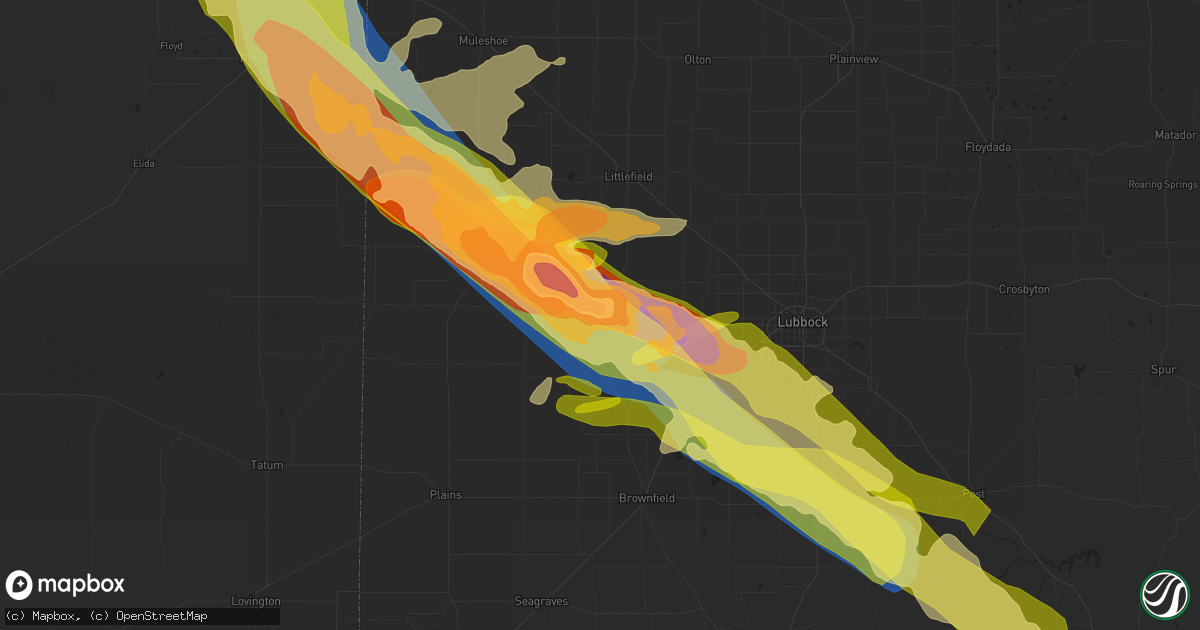 Hail map in Levelland, TX on May 28, 2024