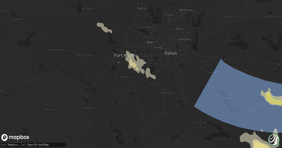 Hail map in Mansfield, TX on May 28, 2024