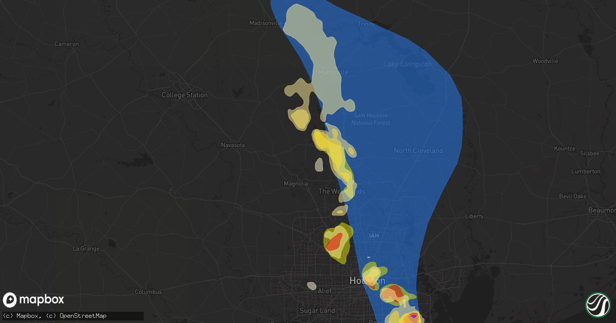 Hail map in Montgomery, TX on May 28, 2024
