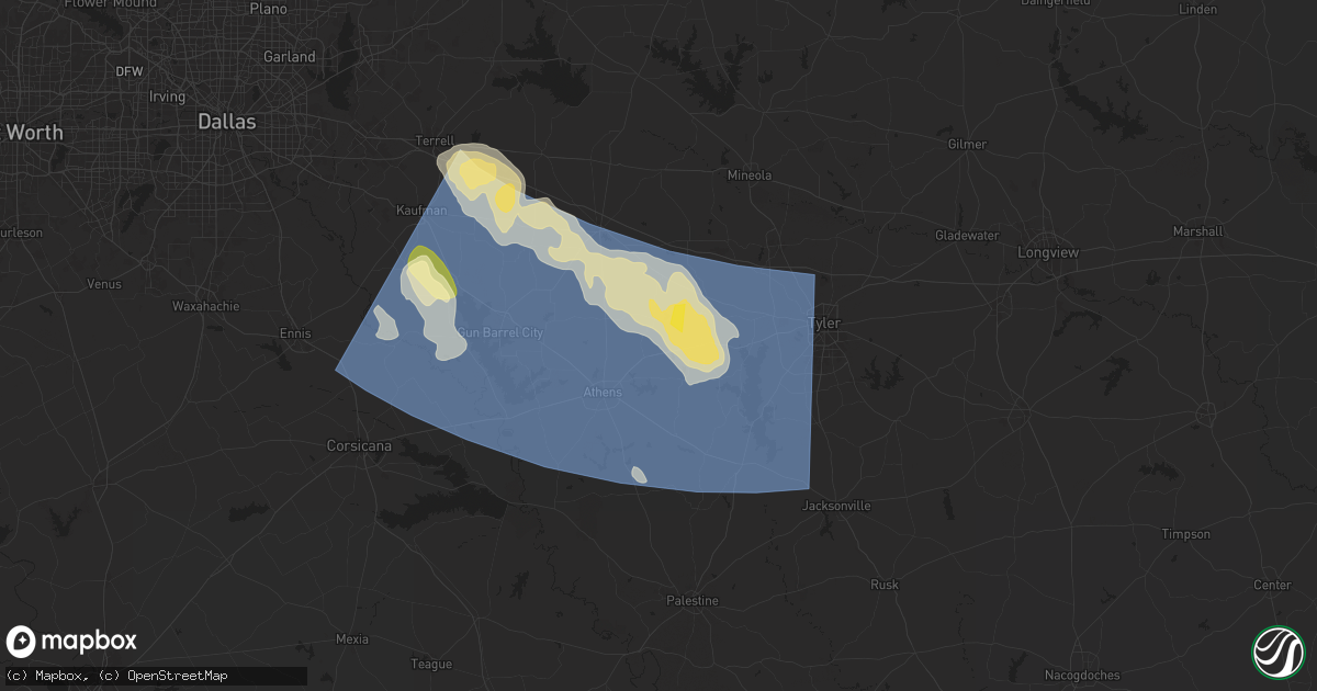 Hail map in Murchison, TX on May 28, 2024