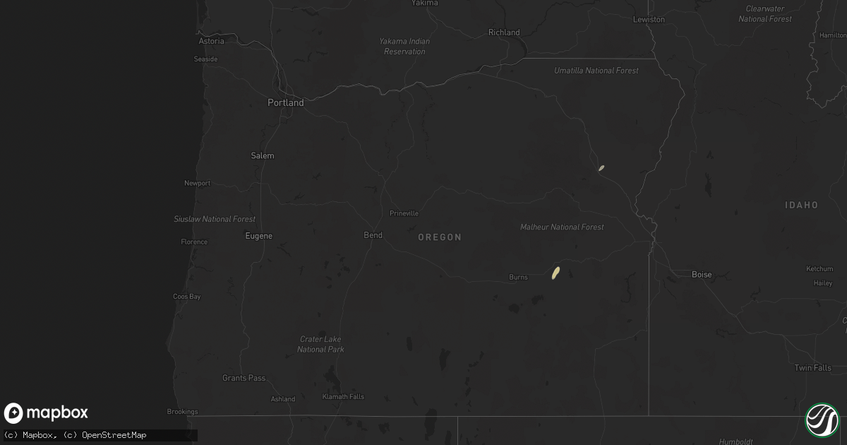 Hail map in Oregon on May 28, 2024