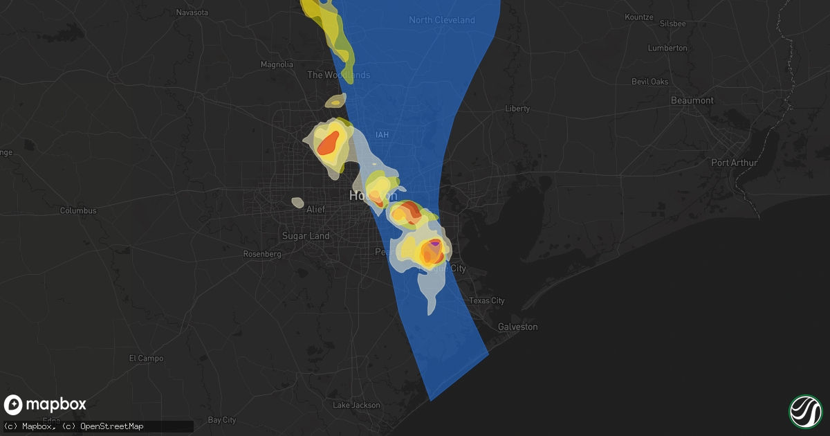 Hail map in Pasadena, TX on May 28, 2024