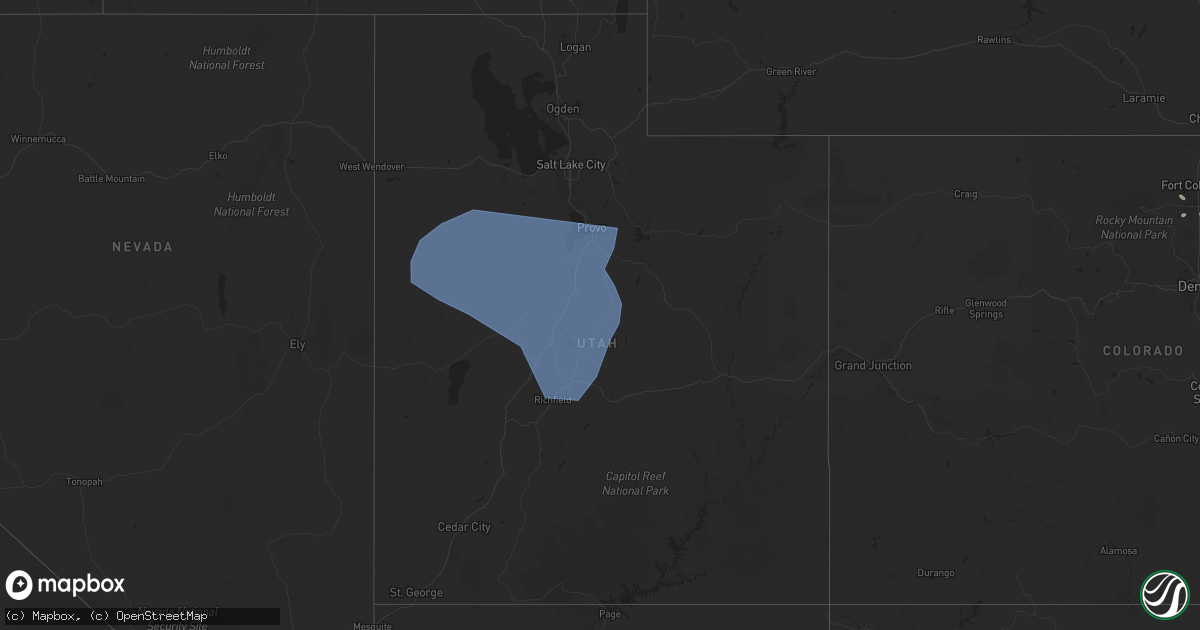 Hail map in Utah on May 28, 2024