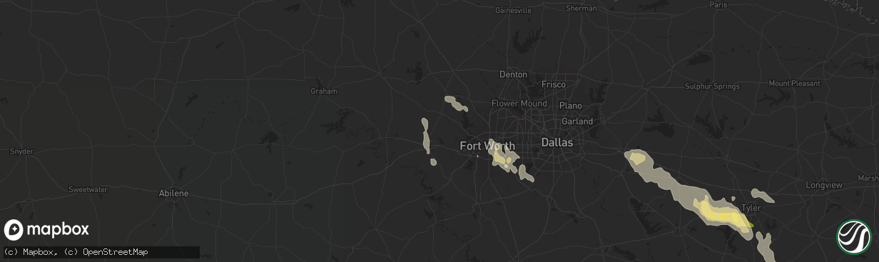 Hail map in Weatherford, TX on May 28, 2024